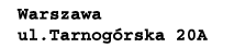 Warszawa, ul. Tarnogórska 20A